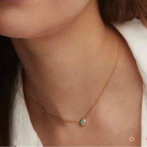 Davie 18k Gold Vermeil Chrysoprase pendant necklace on chain with box/bag